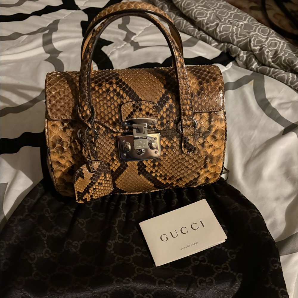 Gucci Brown Python Leather Bag